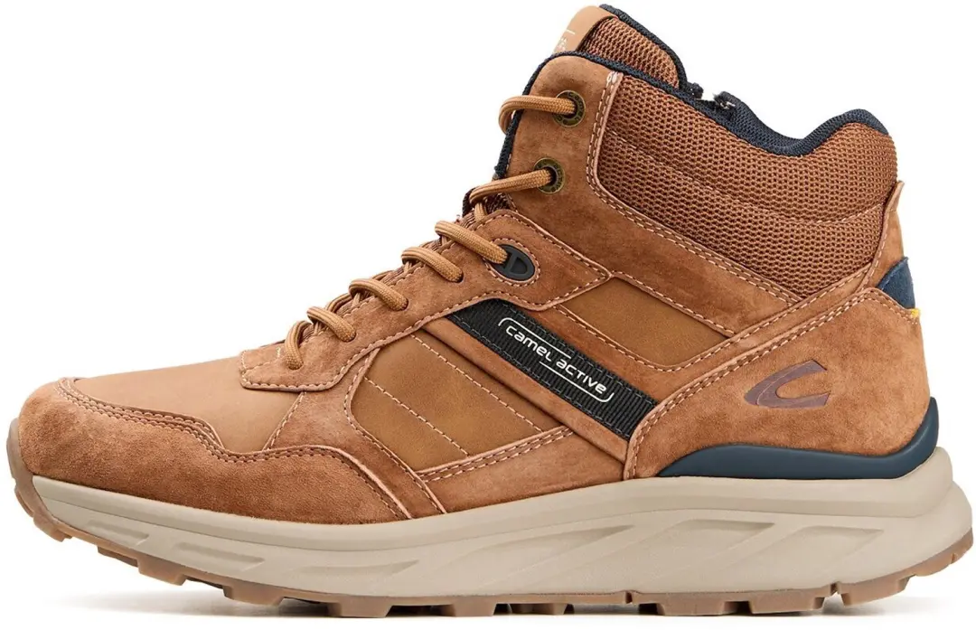 camel active Leren sneaker met hogere schacht