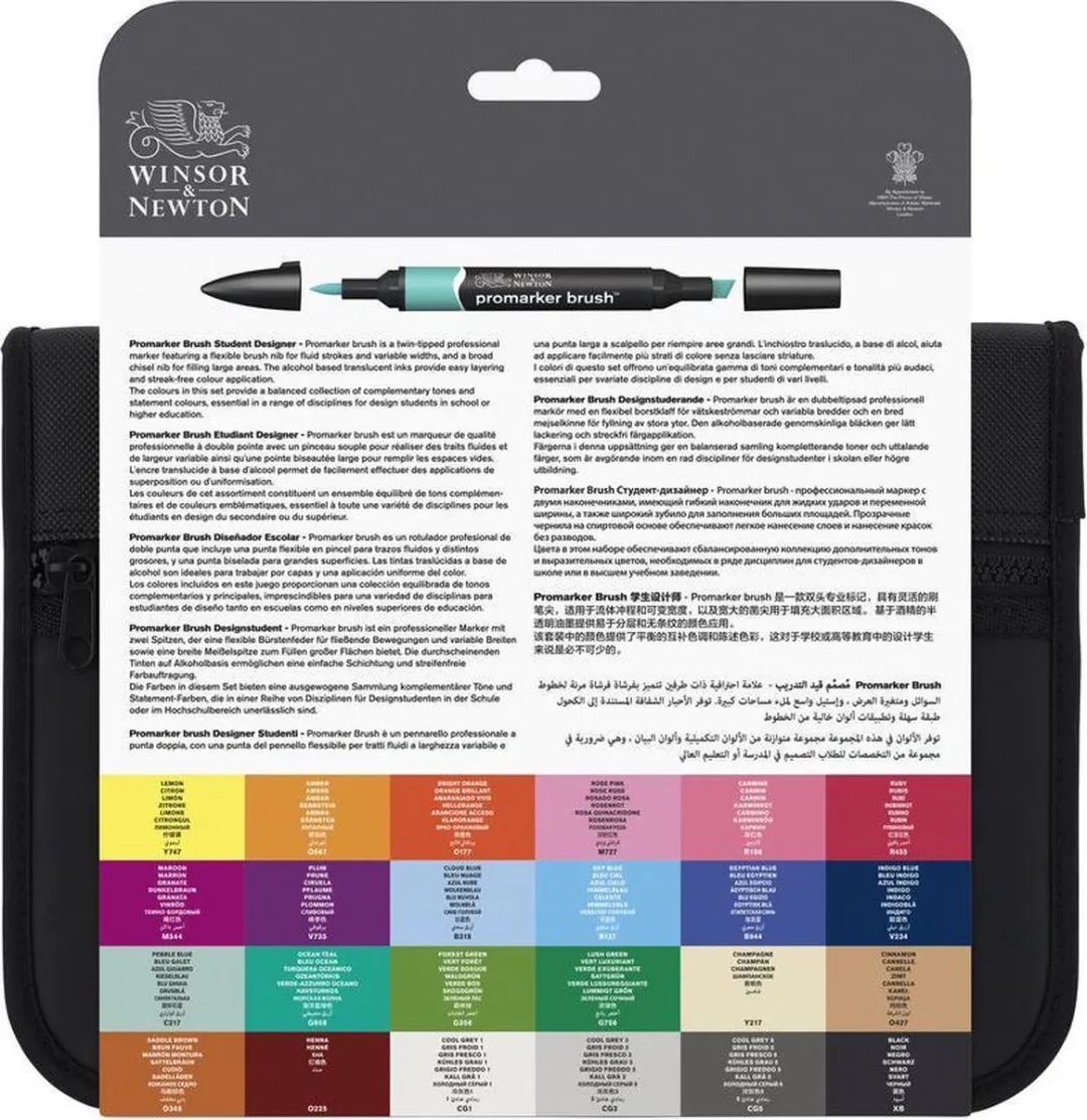 Winsor & Newton Promarker Brush Student Designer 24 Set - 24 Stuks