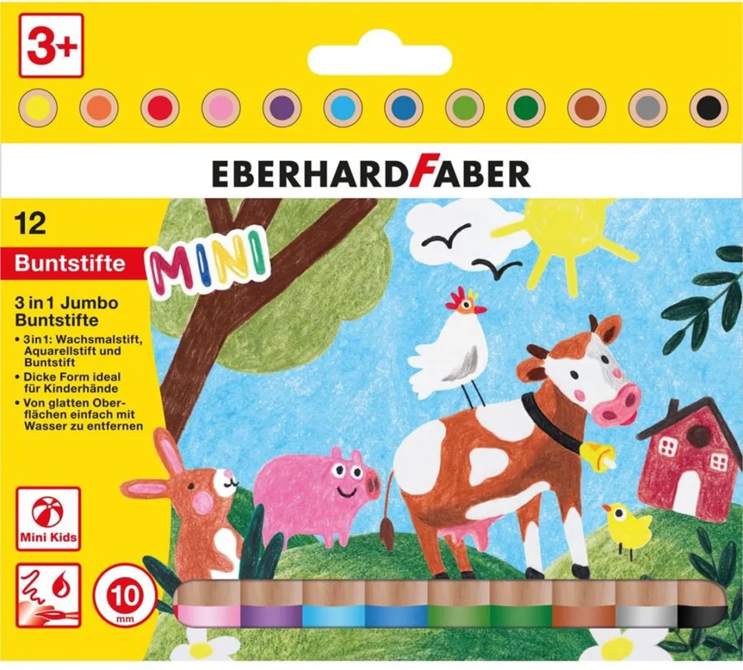 Eberhard Faber MiniMaxi EF-518912 Kleurpotloden - 12 Stuks - Assorti