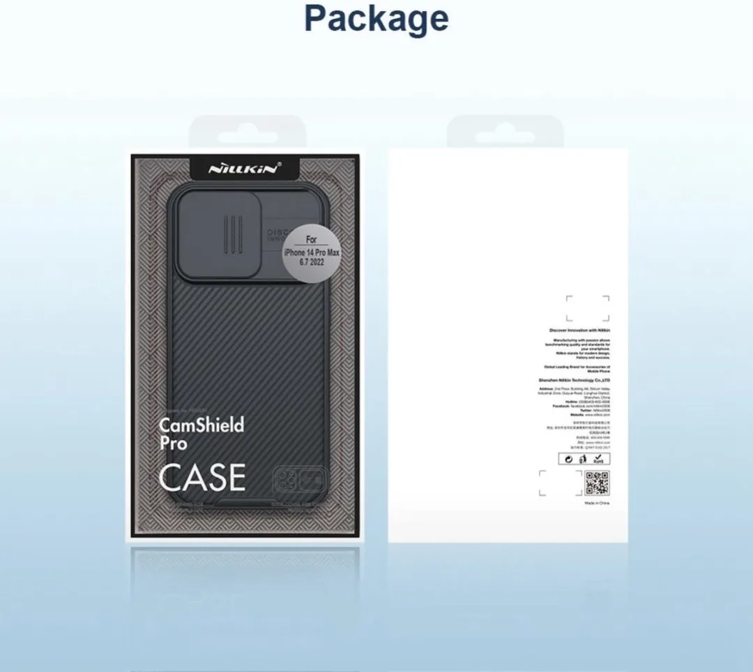 Nillkin CamShield iPhone 14 Pro Max Hoesje - Zwart