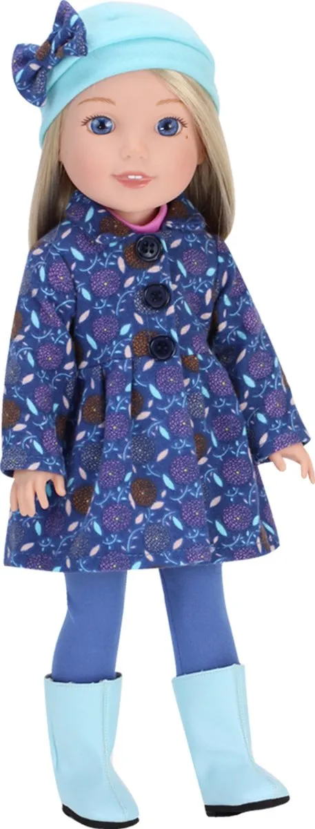 Sophia's by Teamson Kids Poppenkleding - Jas, Leggings, Hoed & Laarzen Blauw