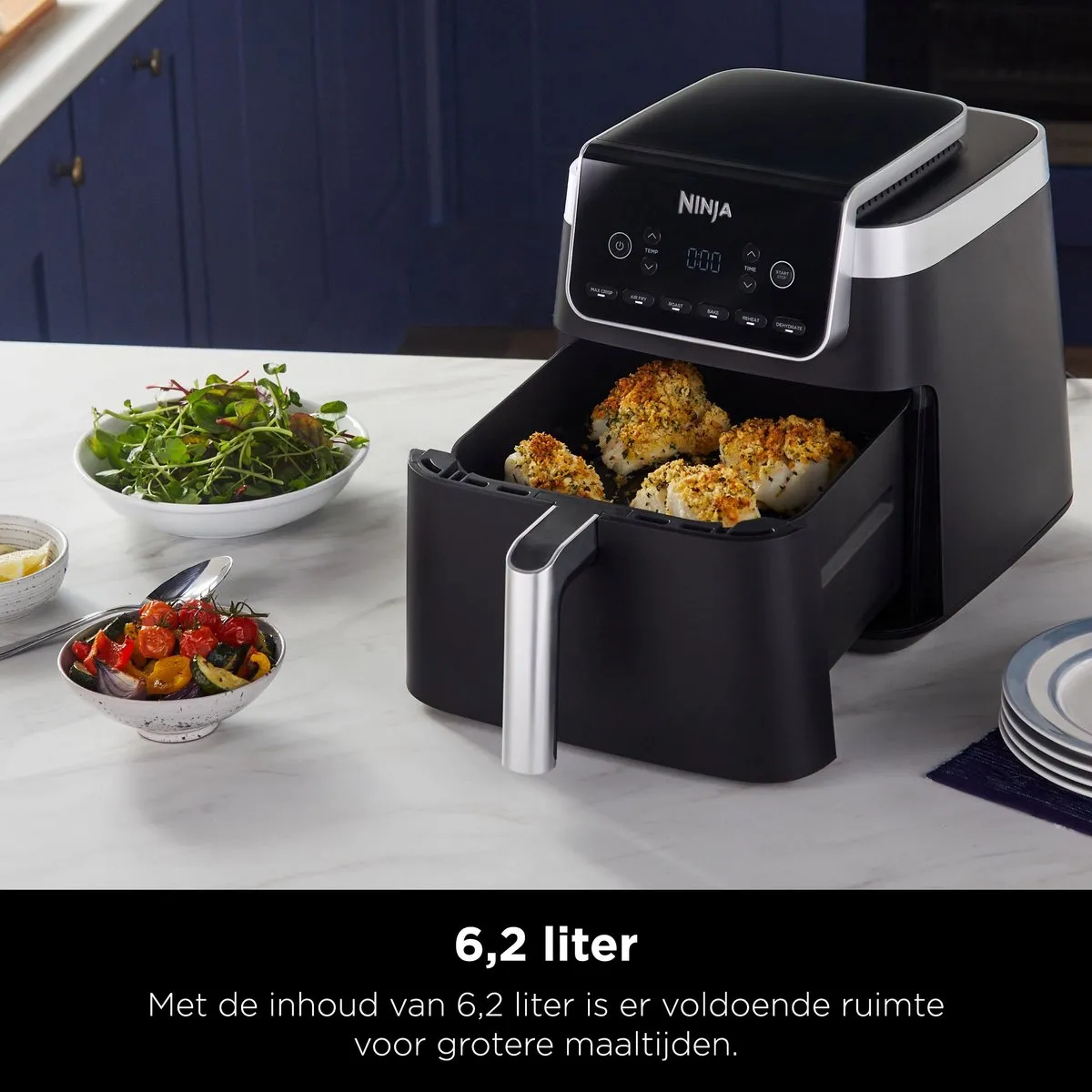 Ninja Airfryer XXL Max Pro AF180EU - 6.2L - 2000W - 6 Programma's - Zilver