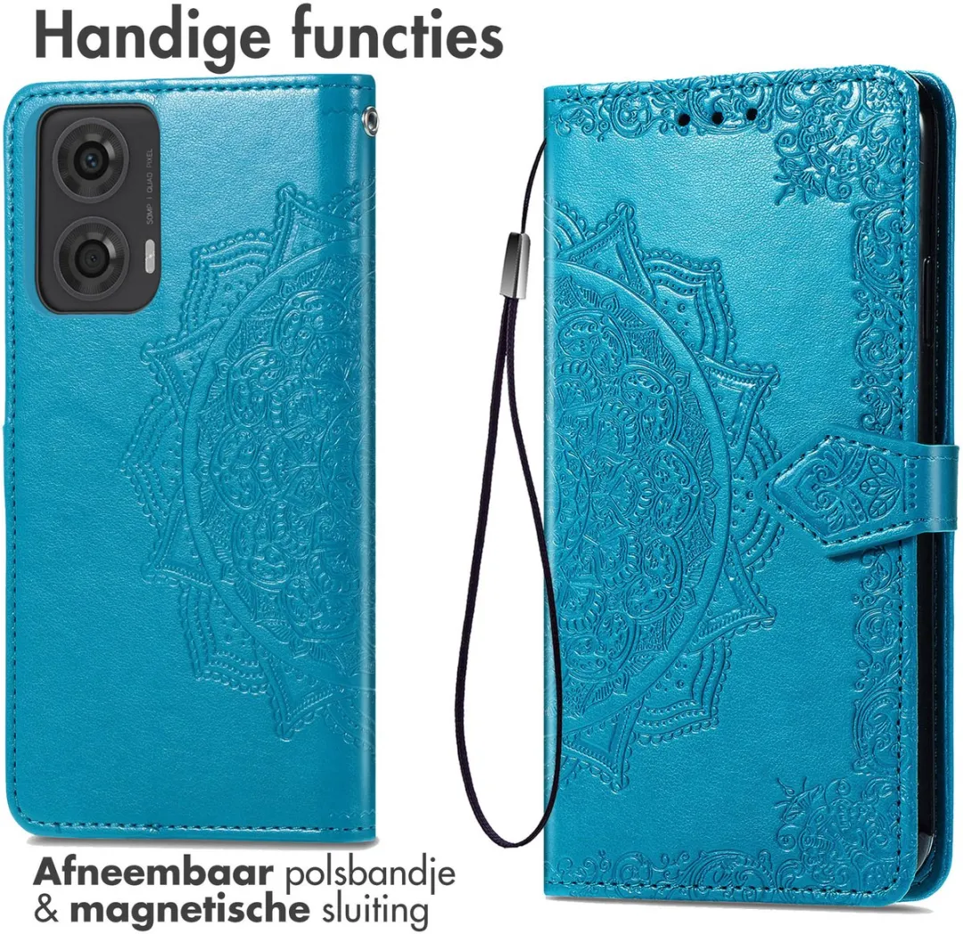 Imoshion Hoesje Motorola Moto G04/G24 - 3 Pasjes - Turquoise