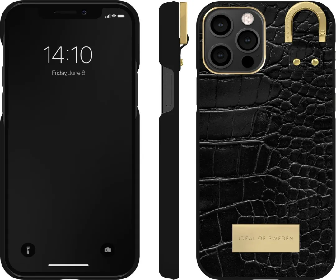 iDeal of Sweden Fashion Case Atelier iPhone 12 Pro Black Croco - IDACSS22-2061-334 - afbeelding 5 van 5
