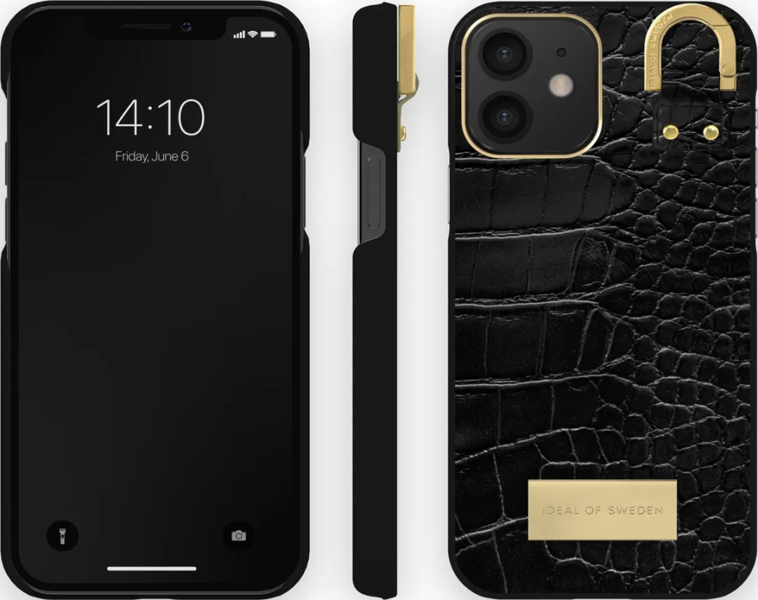 iDeal of Sweden Fashion Case Atelier iPhone 12 Pro Black Croco - IDACSS22-2061-334 - afbeelding 4 van 5