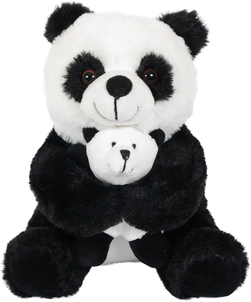 PIA Soft Toys Pluche Knuffel Panda met Baby - 22 cm
