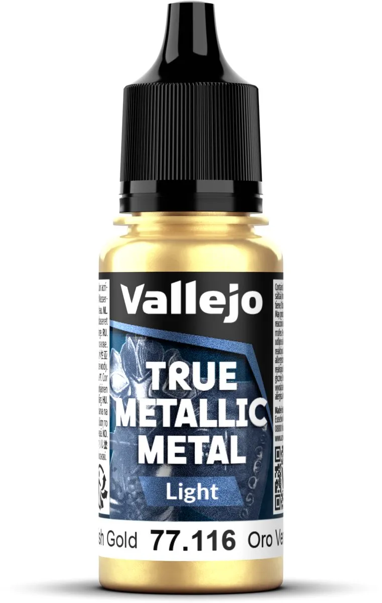 Vallejo Hobbyverf True Metallic Metal Light Groenachtig Goud 18ml