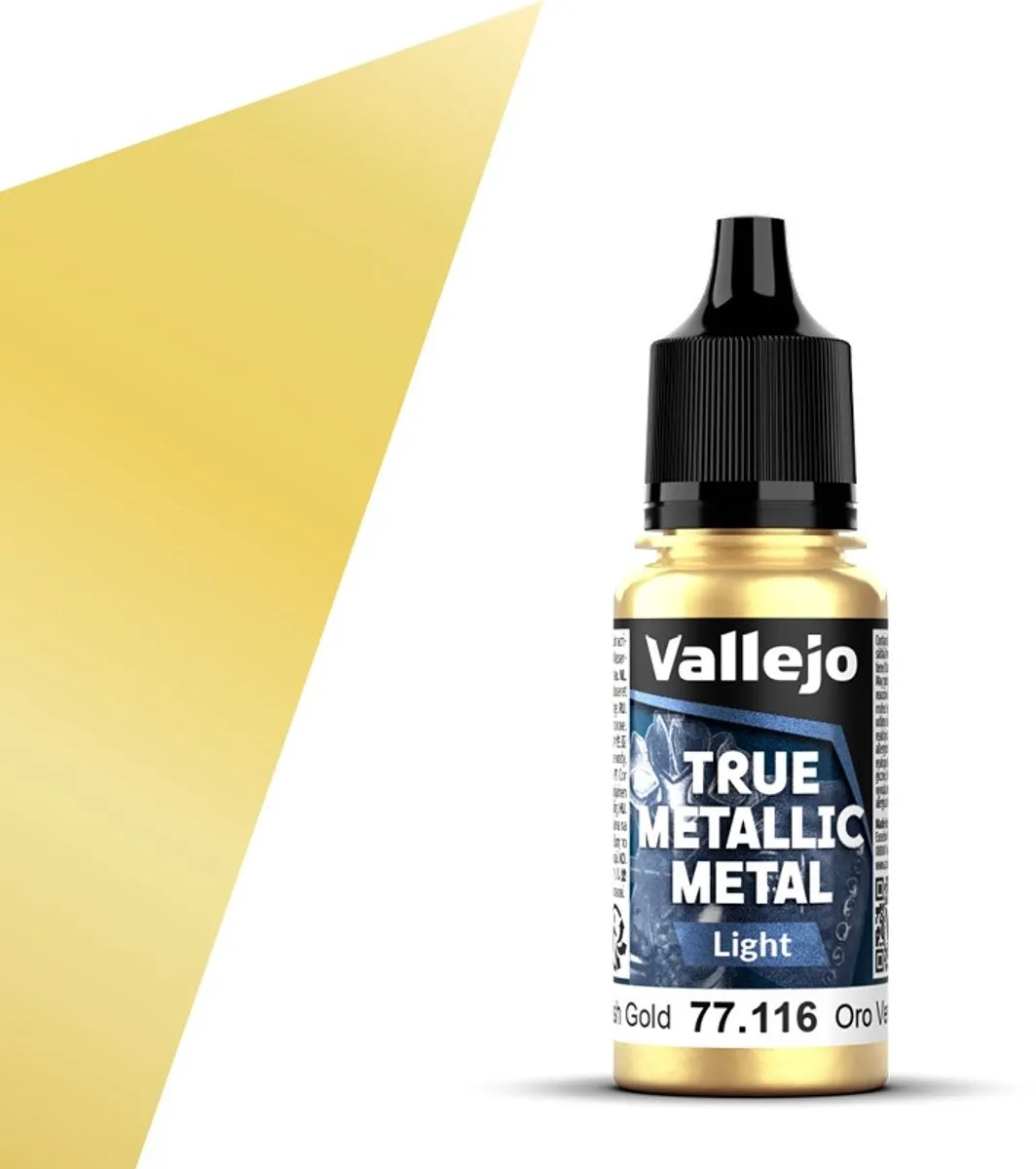 Vallejo Hobbyverf True Metallic Metal Light Groenachtig Goud 18ml