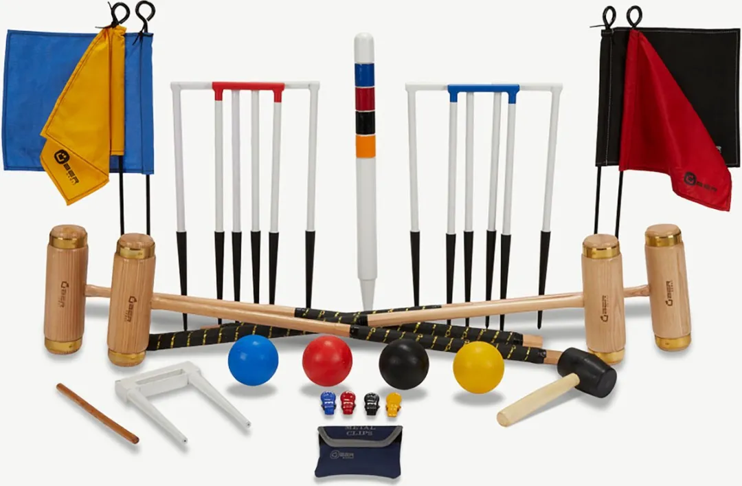 Ubergames Executive Croquet Set 4-persoons - Essen Hardhout Kunststof Ballen