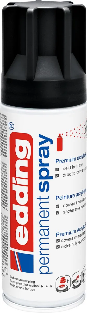 edding 5200 Spuitverf Diepzwart Mat - 200ml - afbeelding 5 van 6