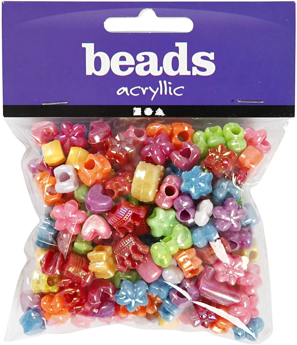 Creativ Company Plastic Kralen Figuren 10mm - Multicolor - 190 Stuks