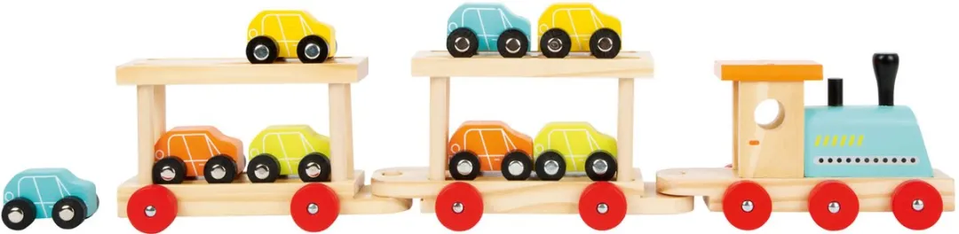 Small Foot - Houten Trein Transporter met Auto's, 11dlg.