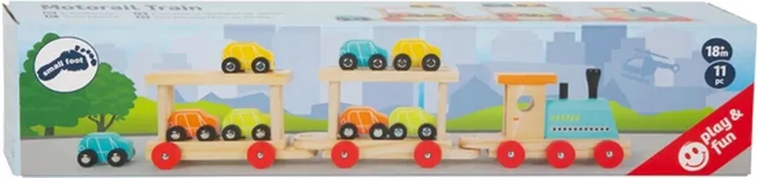 Small Foot - Houten Trein Transporter met Auto's, 11dlg.