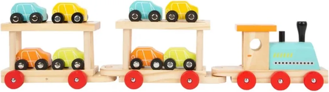 Small Foot - Houten Trein Transporter met Auto's, 11dlg.