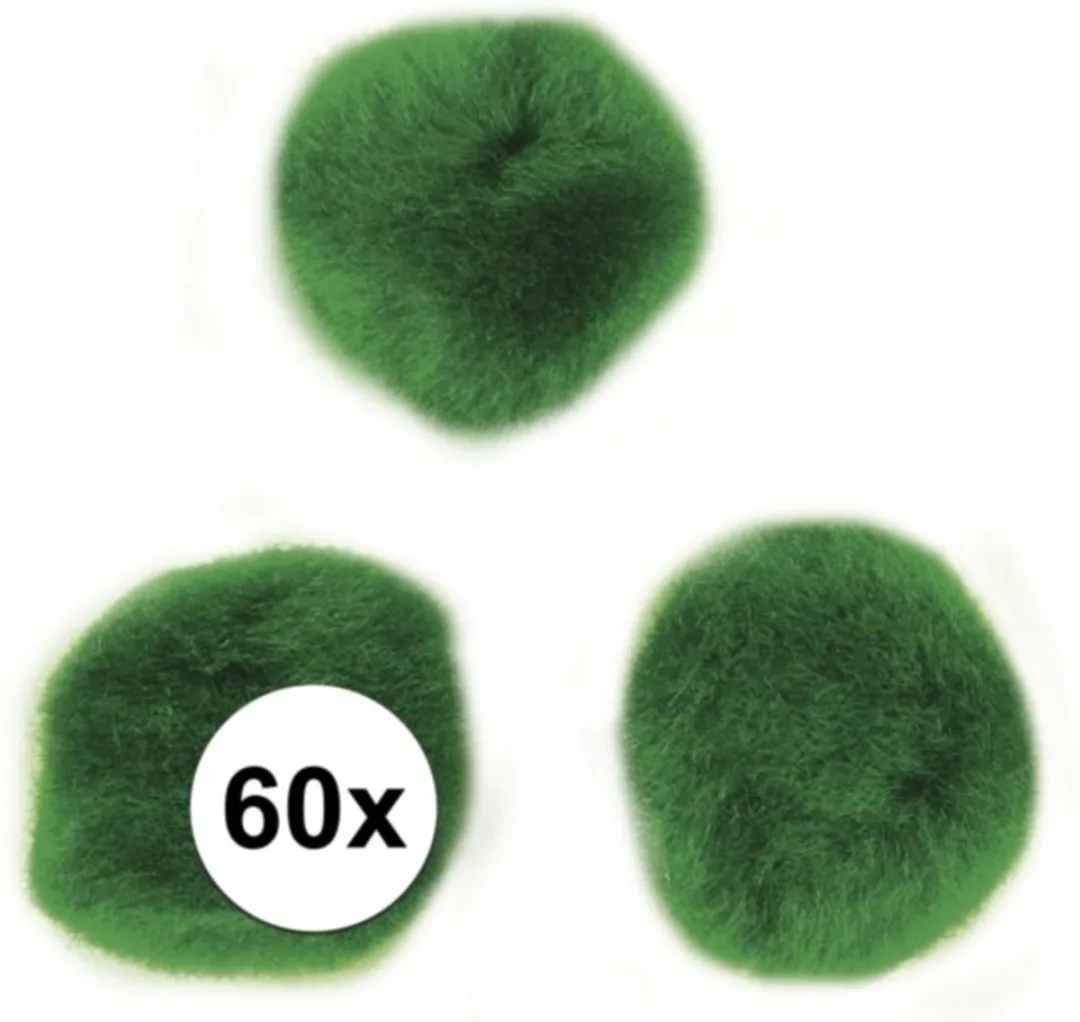 Rayher Hobby Knutsel Pompons 15mm - Groen - 60 Stuks