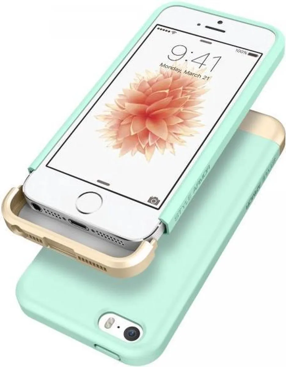 Spigen Style Armor iPhone SE Hoesje 041CS20179 - Groen