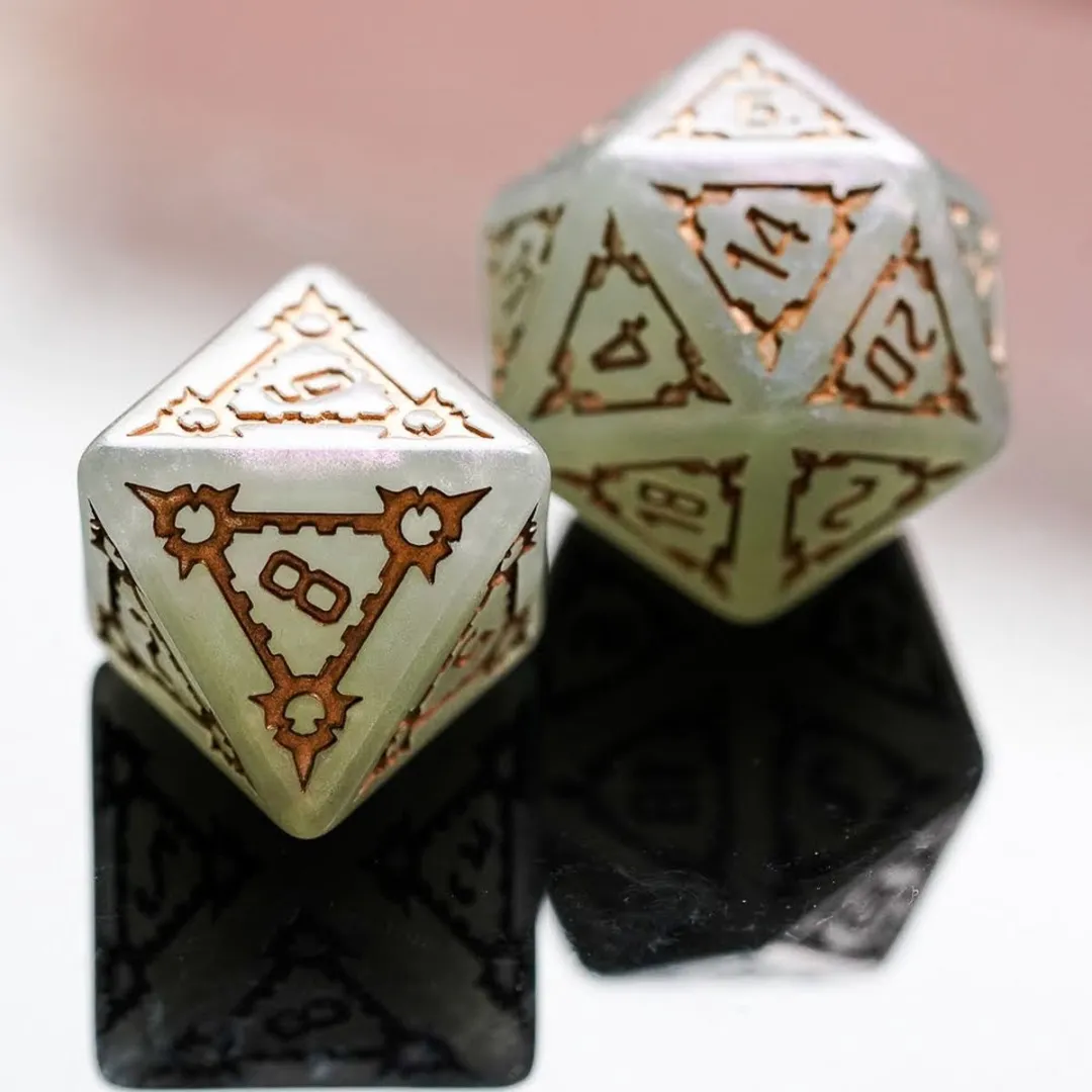 Lapi Toys D&D Polydice Set 7-delig - 25mm - Wit/Goud