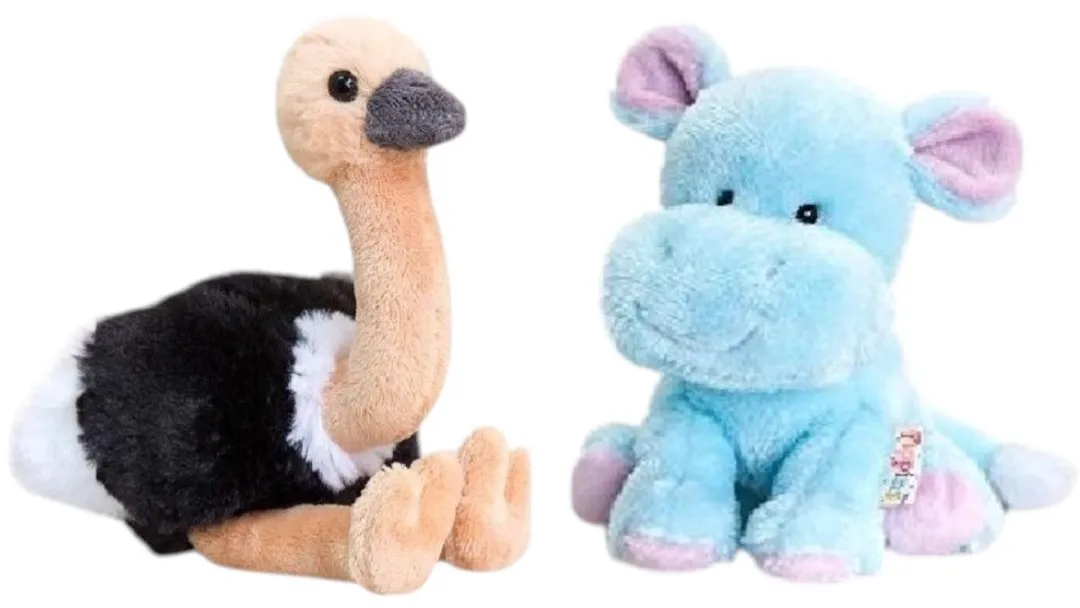Keel Toys Pippins Knuffels Nijlpaard & Struisvogel