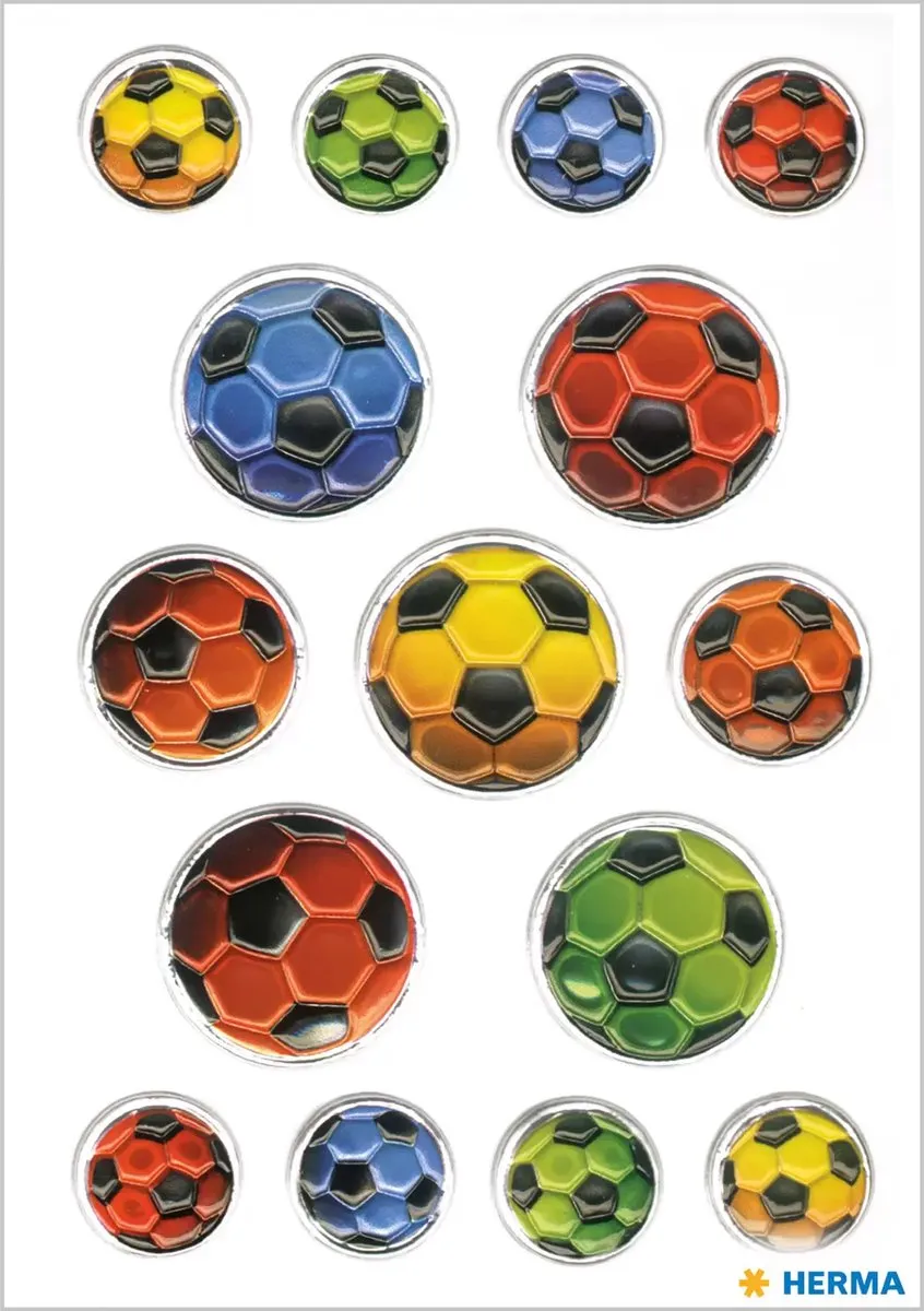 Herma 6251 Voetbalstickers - 15 Stuks - Gekleurd