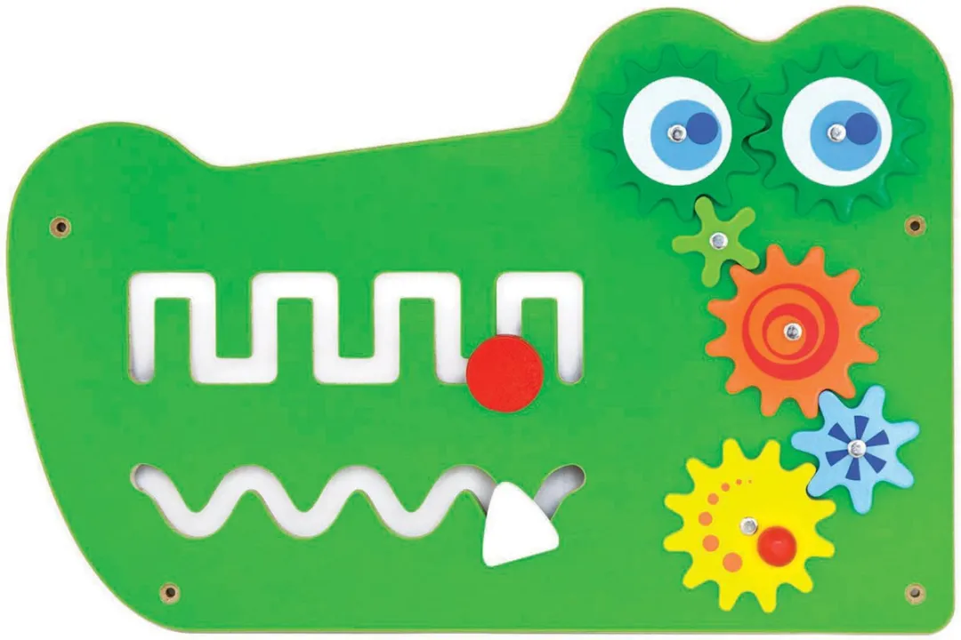 Viga Toys Houten Wandspeelbord Krokodil 187cm