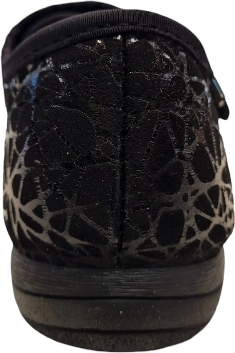 Q-Fit Medical Dames Pantoffel Geneve 2 - Zwart/Print - 37 - afbeelding 3 van 6