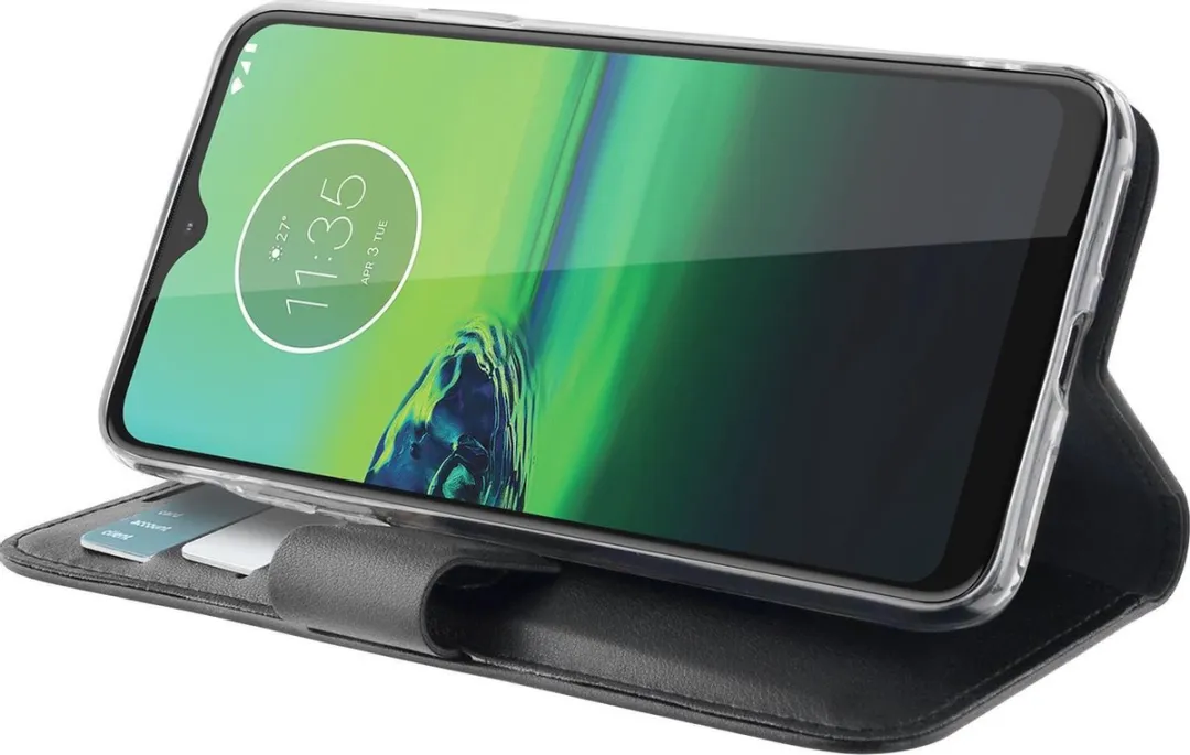 Azuri Motorola Moto G 8 Plus hoesje - Walletcase - Zwart