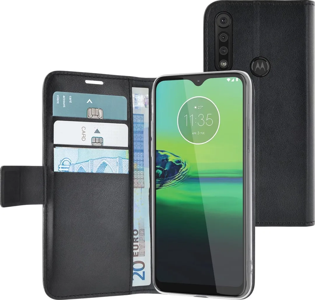 Azuri Motorola Moto G 8 Plus hoesje - Walletcase - Zwart
