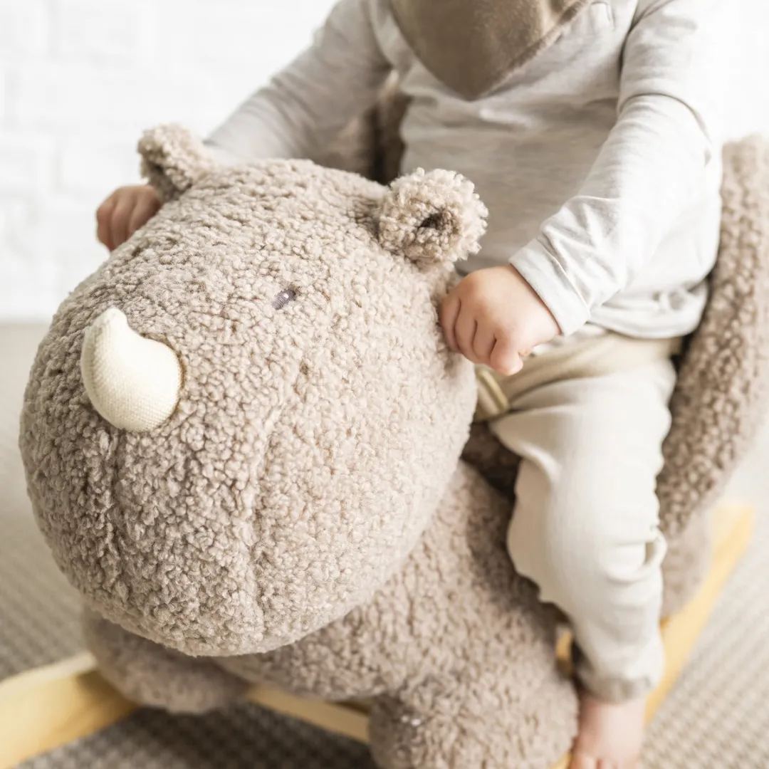 Nattou Neushoorn Teddy Hobbelpaard 59x45cm Taupe