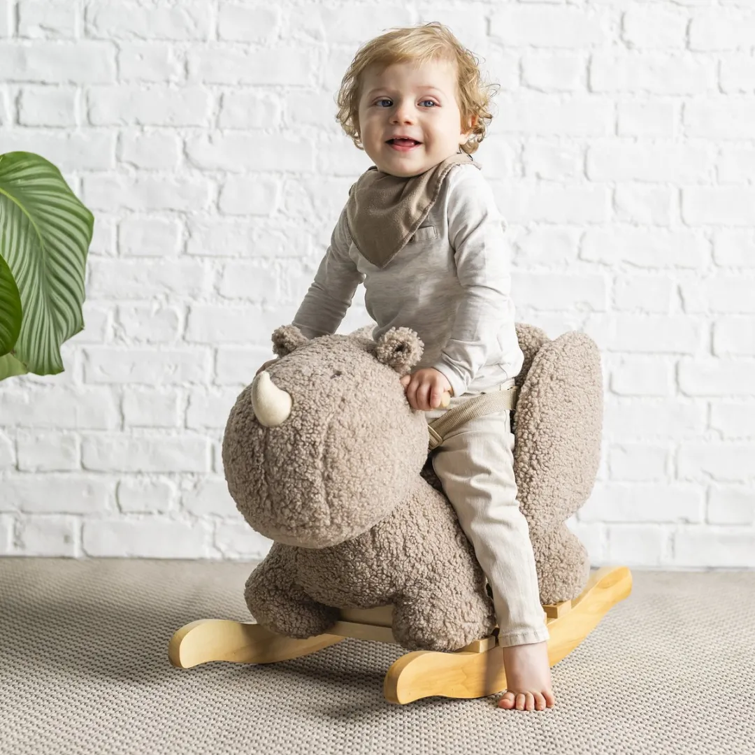 Nattou Neushoorn Teddy Hobbelpaard 59x45cm Taupe