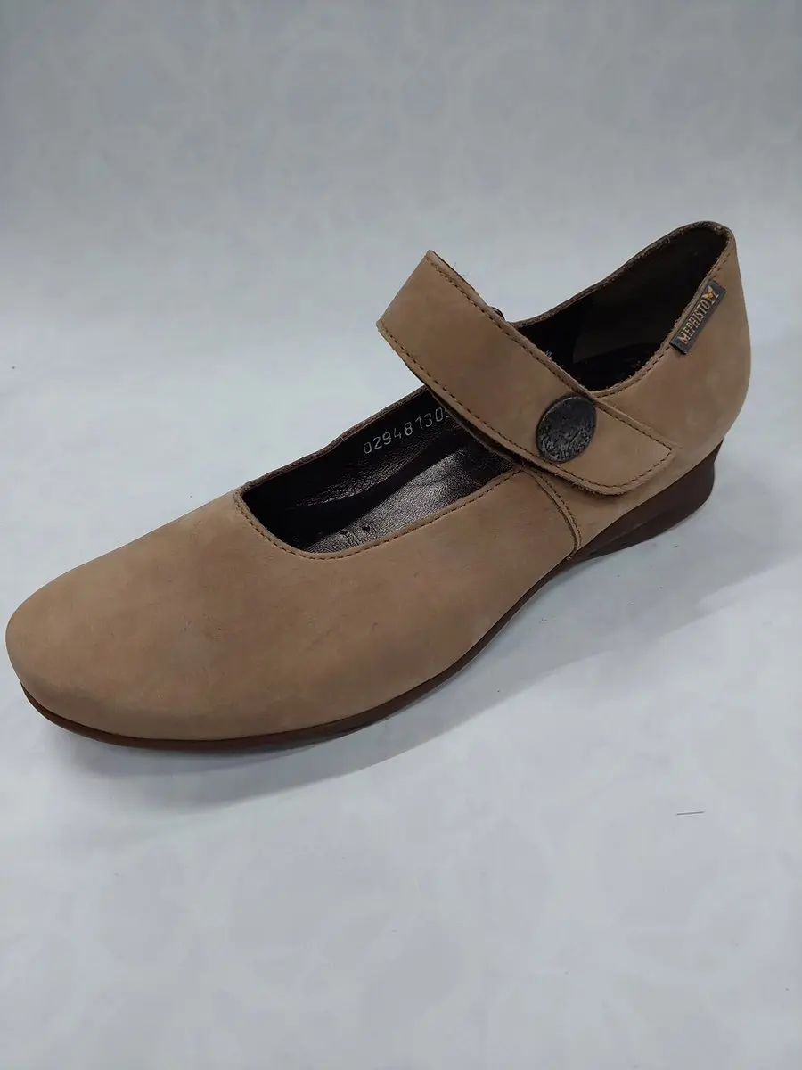 MEPHISTO FELINE / ballerina met klittenband / beige / maat 37,5