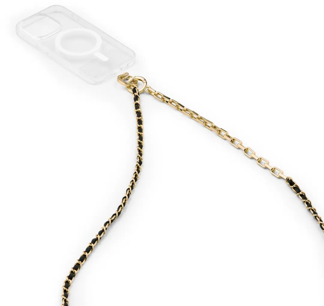 iDeal of Sweden Chain Strap Noir Gold Telefoonkoord - Universeel