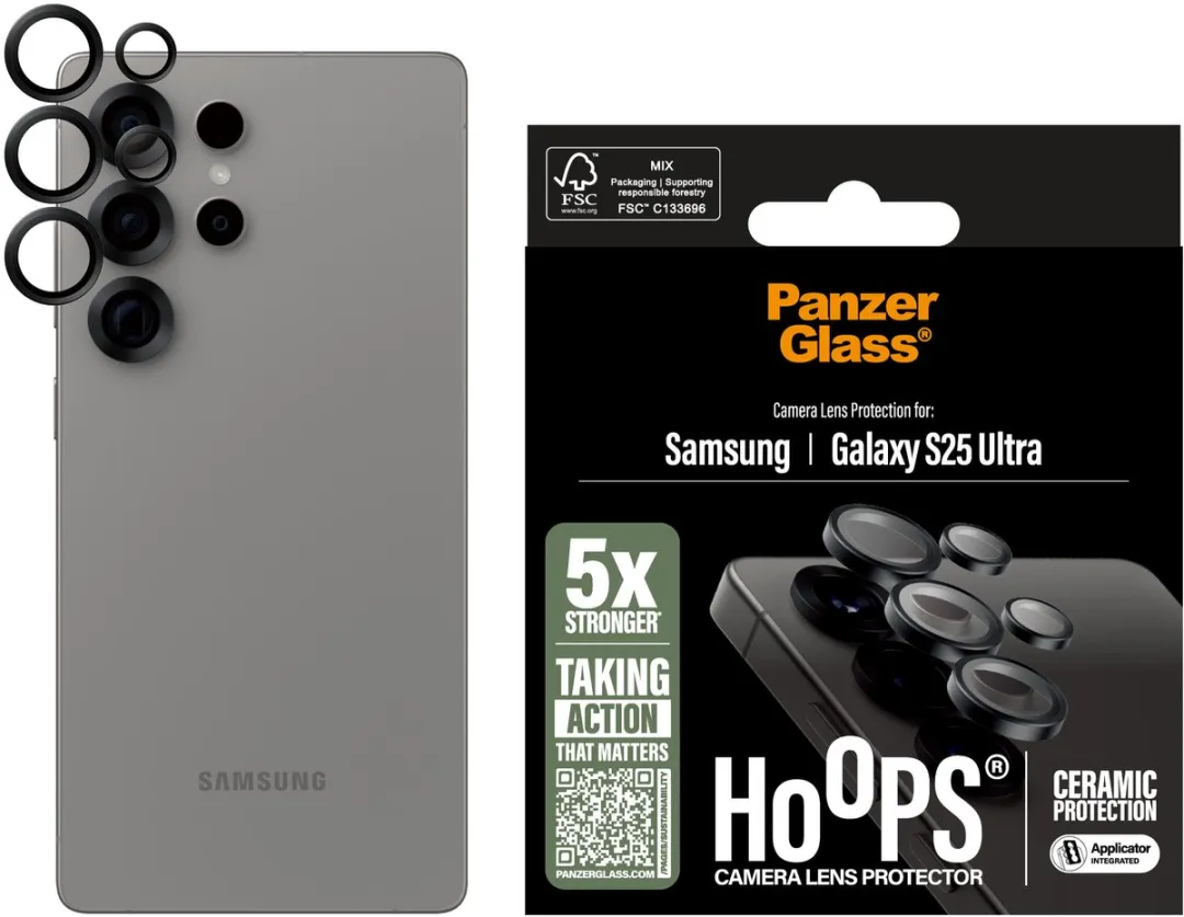 PanzerGlass Ceramic Hoops Camera Lens Protector S25 Ultra - 1 Stuk