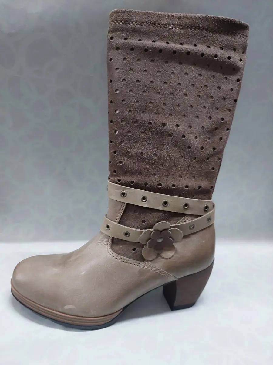 WOLKY 7980 / Sisa / laarzen met bloemen / grijs / maat 37
