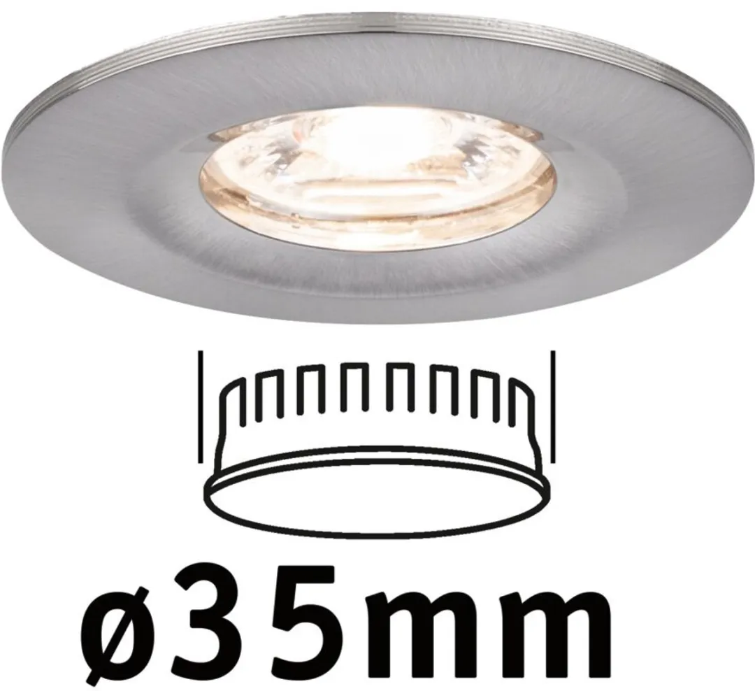 Paulmann Nova Mini Coin LED-inbouwlamp 4W 310lm 2700K - Ø65mm Staal geborsteld