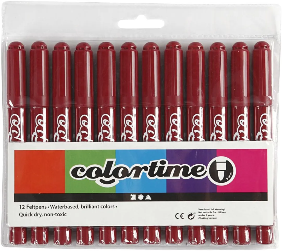 Colortime Wijnrood Stiften 5mm - 12 Stuks