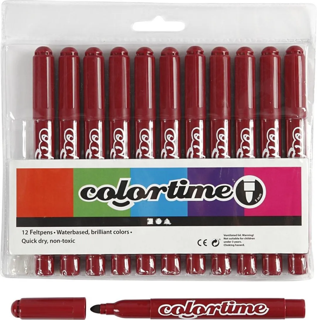 Colortime Wijnrood Stiften 5mm - 12 Stuks