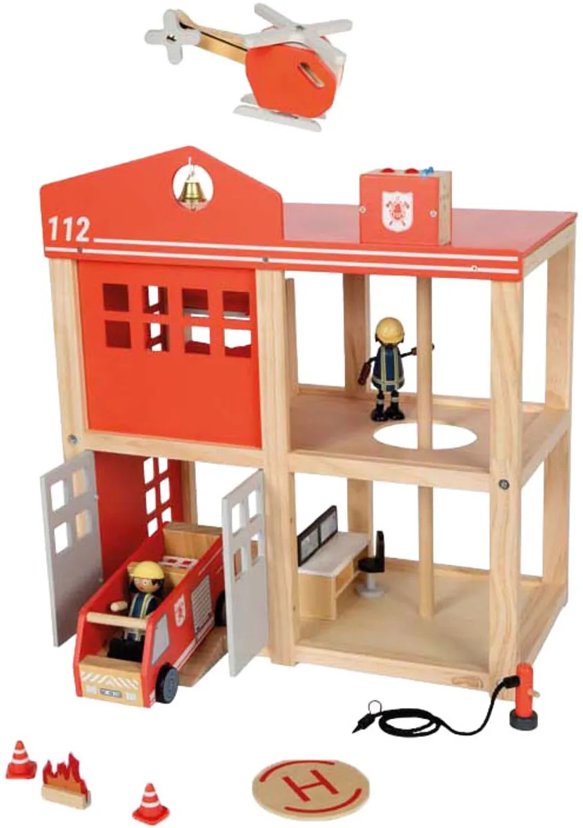 Small Foot Houten Brandweerkazerne - 2 Minifiguren - Multicolor