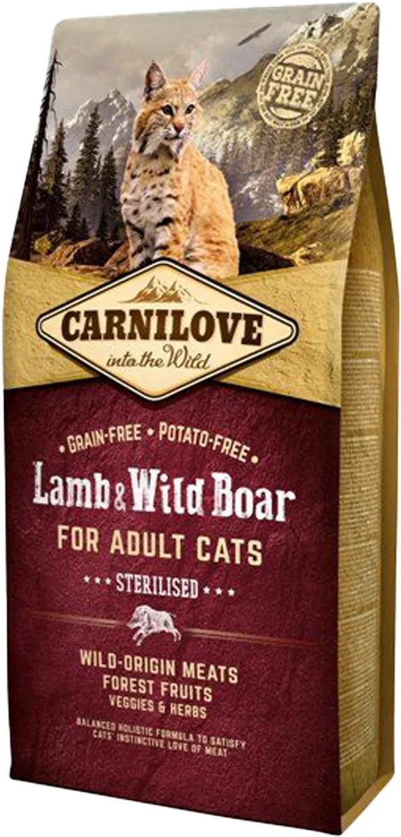 Carnilove Lam & Wild Sterilised Granenvrij 6kg