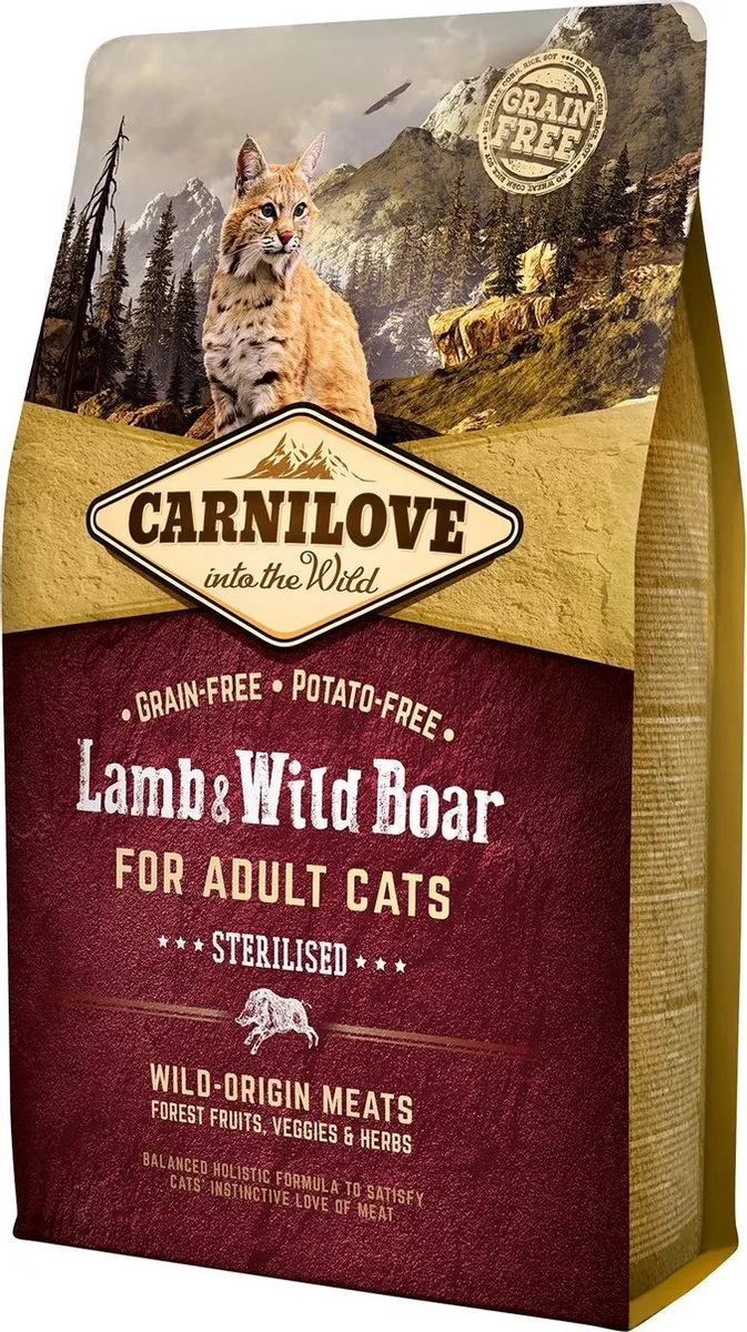 Carnilove Lam & Wild Sterilised Granenvrij 6kg