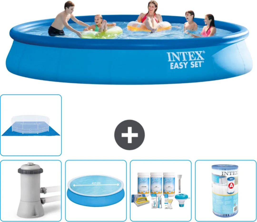 Intex Easy Set Zwembad 457x84cm - Blauw