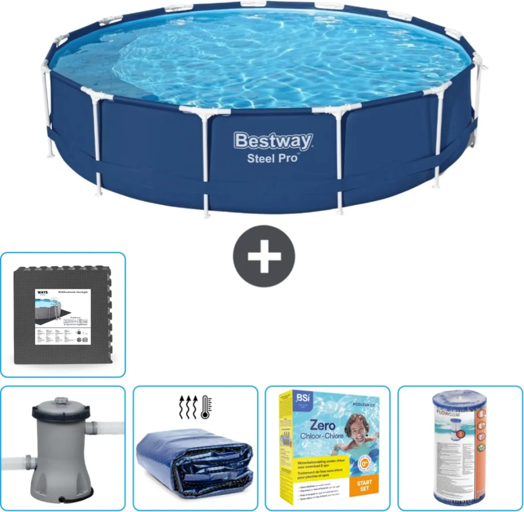 Bestway Steel Pro Zwembad 396x84cm - Blauw - 8680L