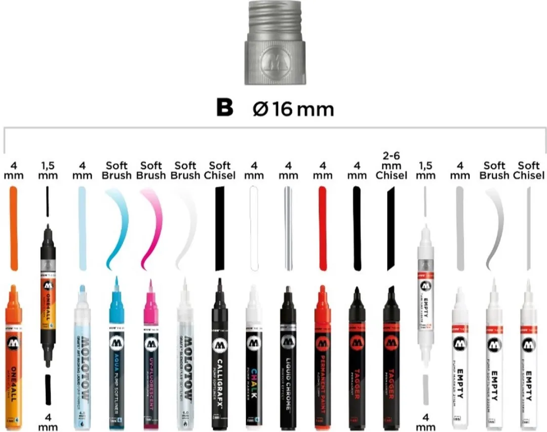 Molotow Refill Extension B 16mm - 10 Stuks