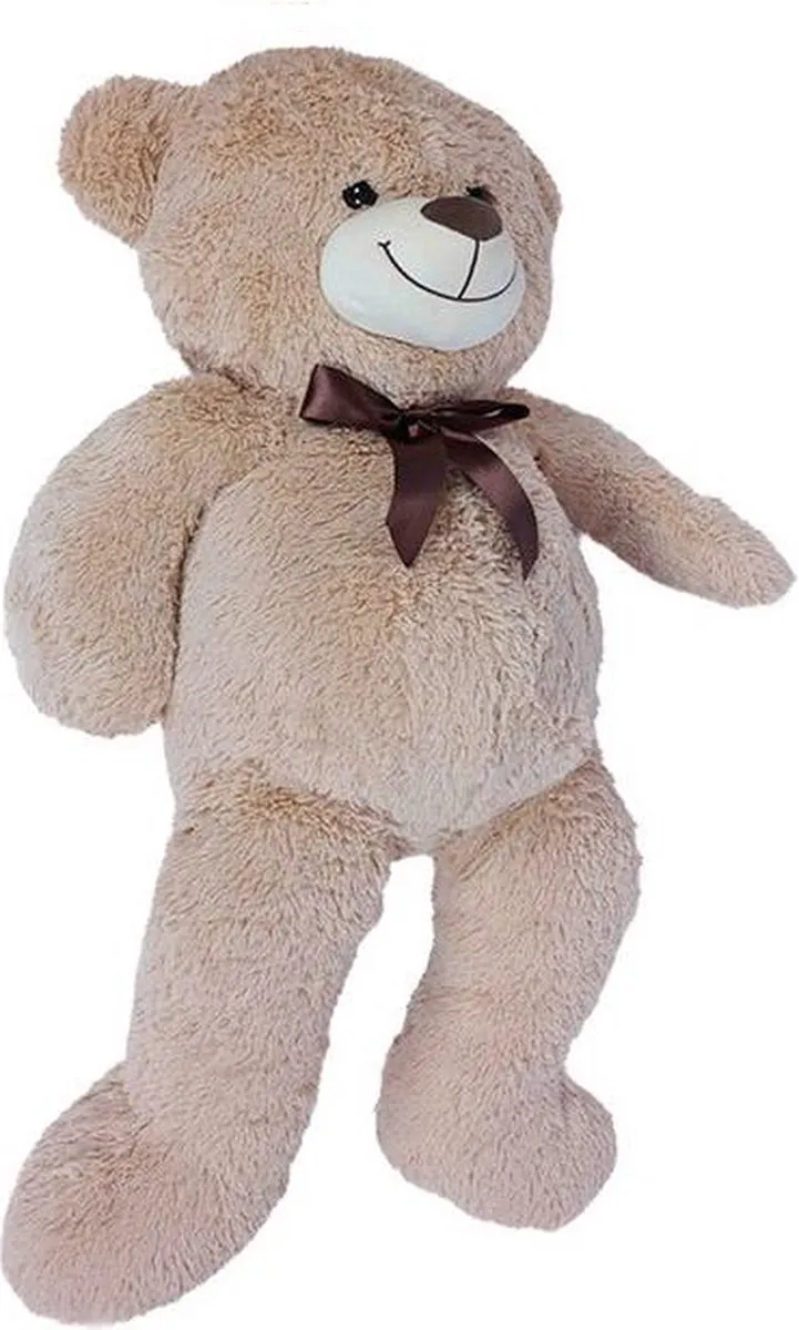 PIA Soft Toys Beer met Strik 100cm - Beige