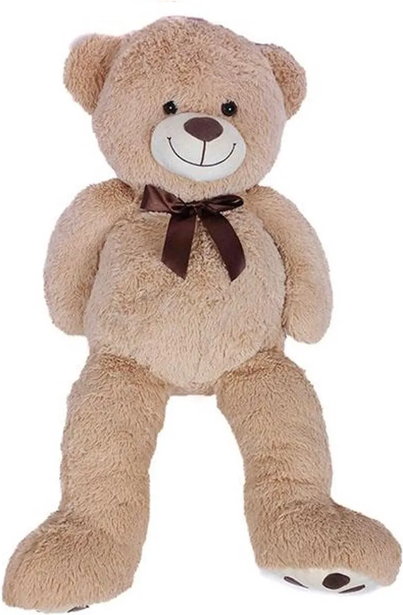 PIA Soft Toys Beer met Strik 100cm - Beige