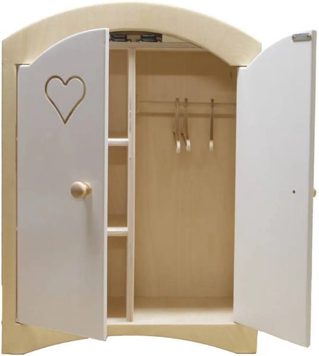 Van Dijk Toys houten Poppenkledingkast - Wit