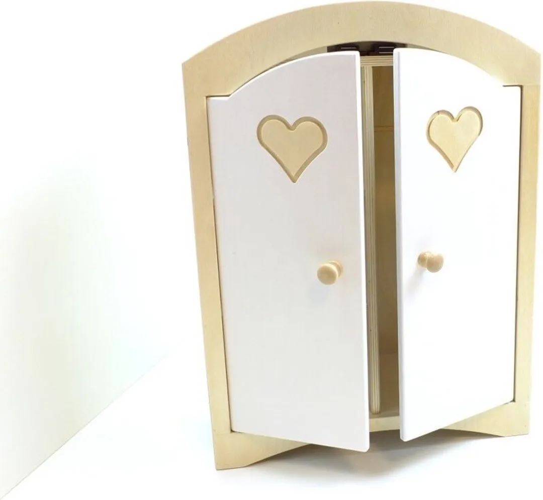 Van Dijk Toys houten Poppenkledingkast - Wit