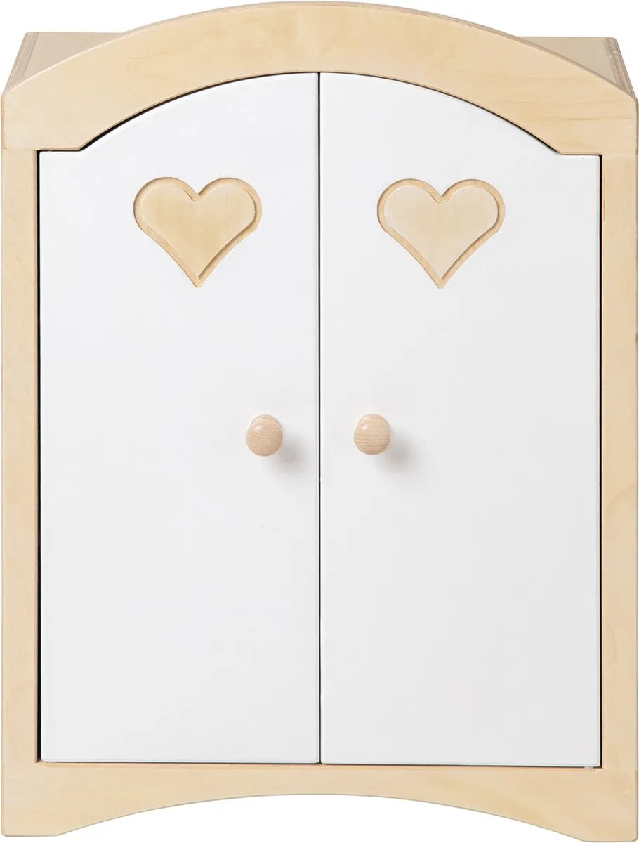 Van Dijk Toys houten Poppenkledingkast - Wit