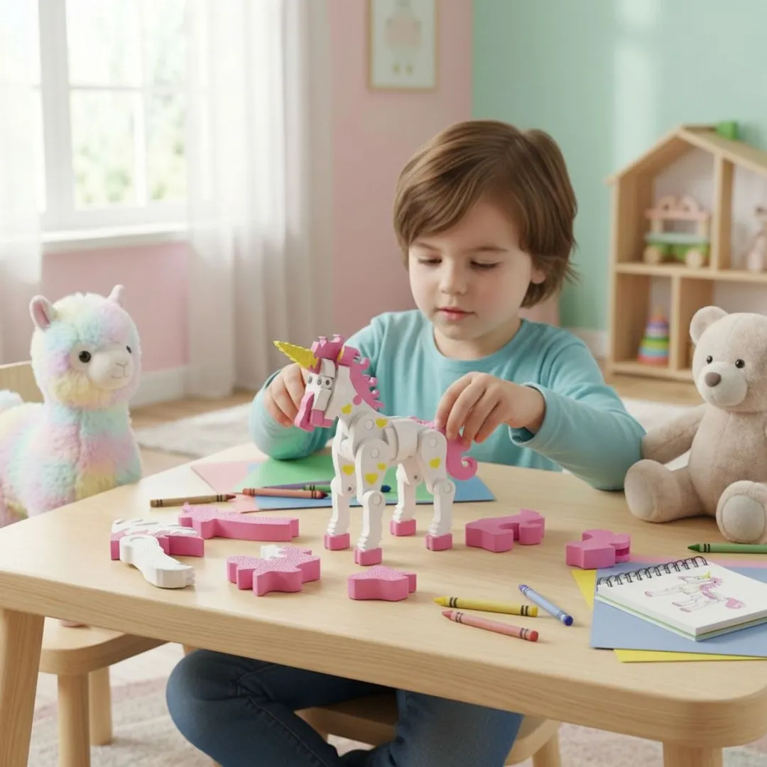 Eddy Toys 3D Eenhoorn Puzzel - Roze