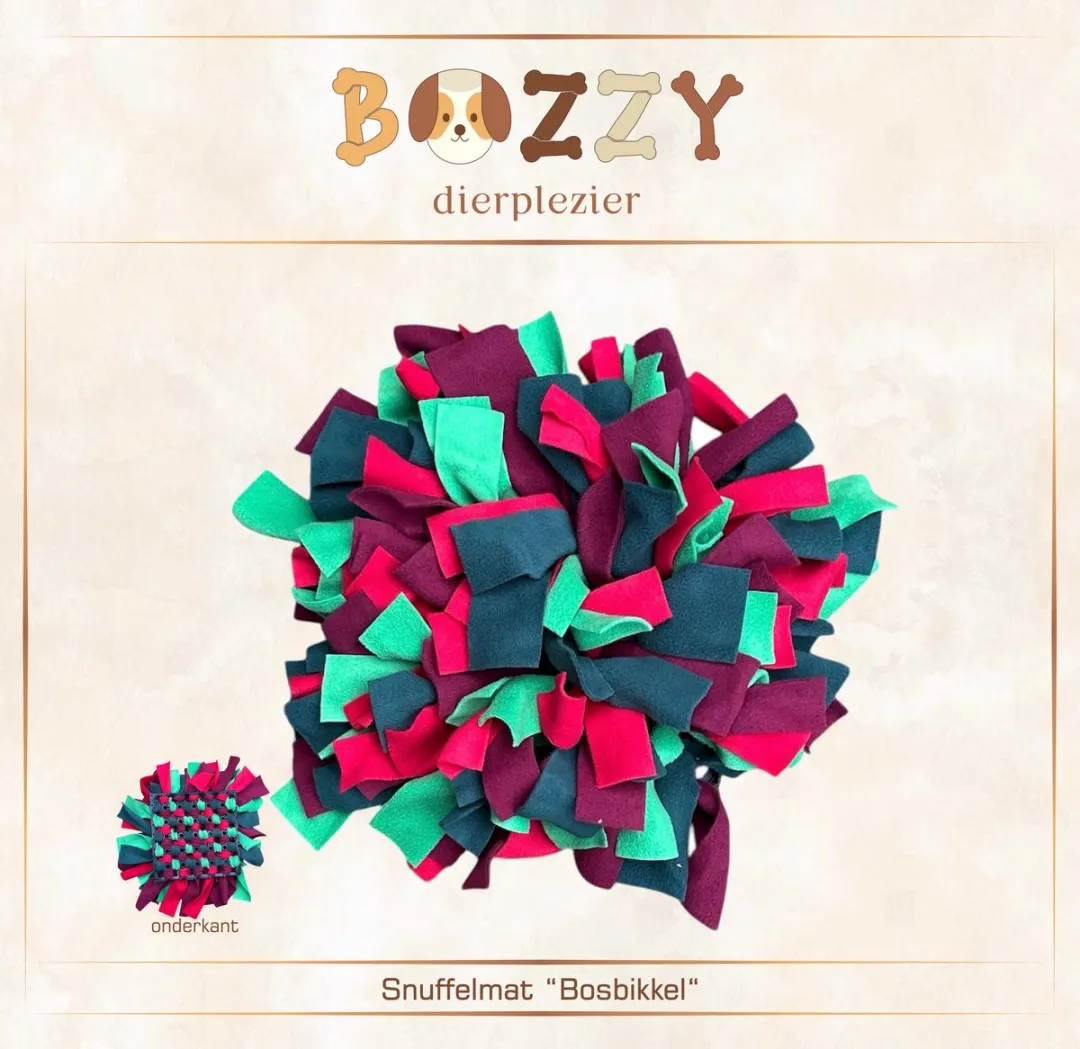 Bozzy Snuffelmat Bosbikkel 60 x 45 cm Speelgoed, intelligentie, braintraing, hond, kat, paard, huisdier slowfeeder