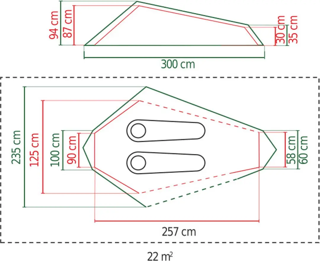 Coleman Cobra 2 tent – compacte tunneltent voor 2 personen - 100% waterdicht en windbestendig - 3000 mm waterkolom - lichtgewicht kampeertent (ca. 2 kg) - opzetten in enkele minuten - met geintegreerd grondzeil tegen vuil en insecten - grijs - afbeelding 2 van 2